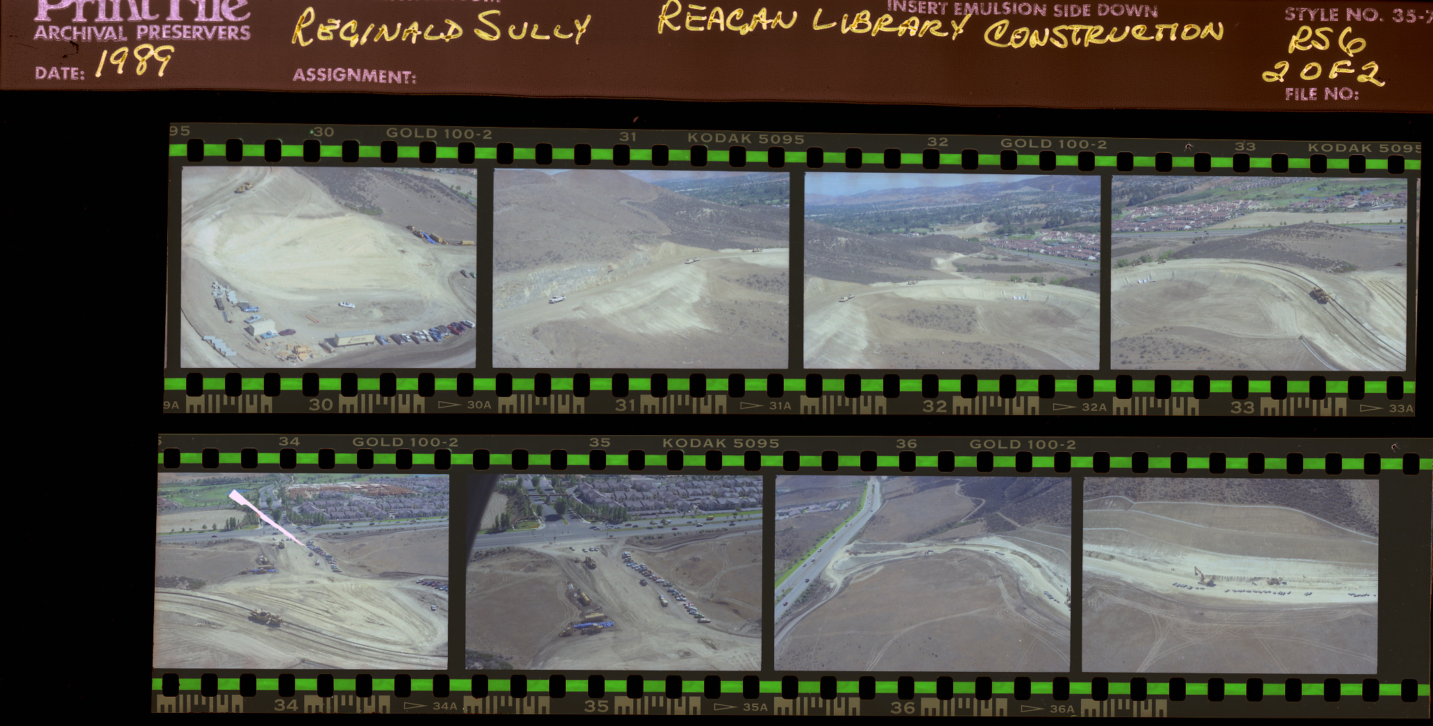 Construction of Reagan Presidential Library, aerial photos