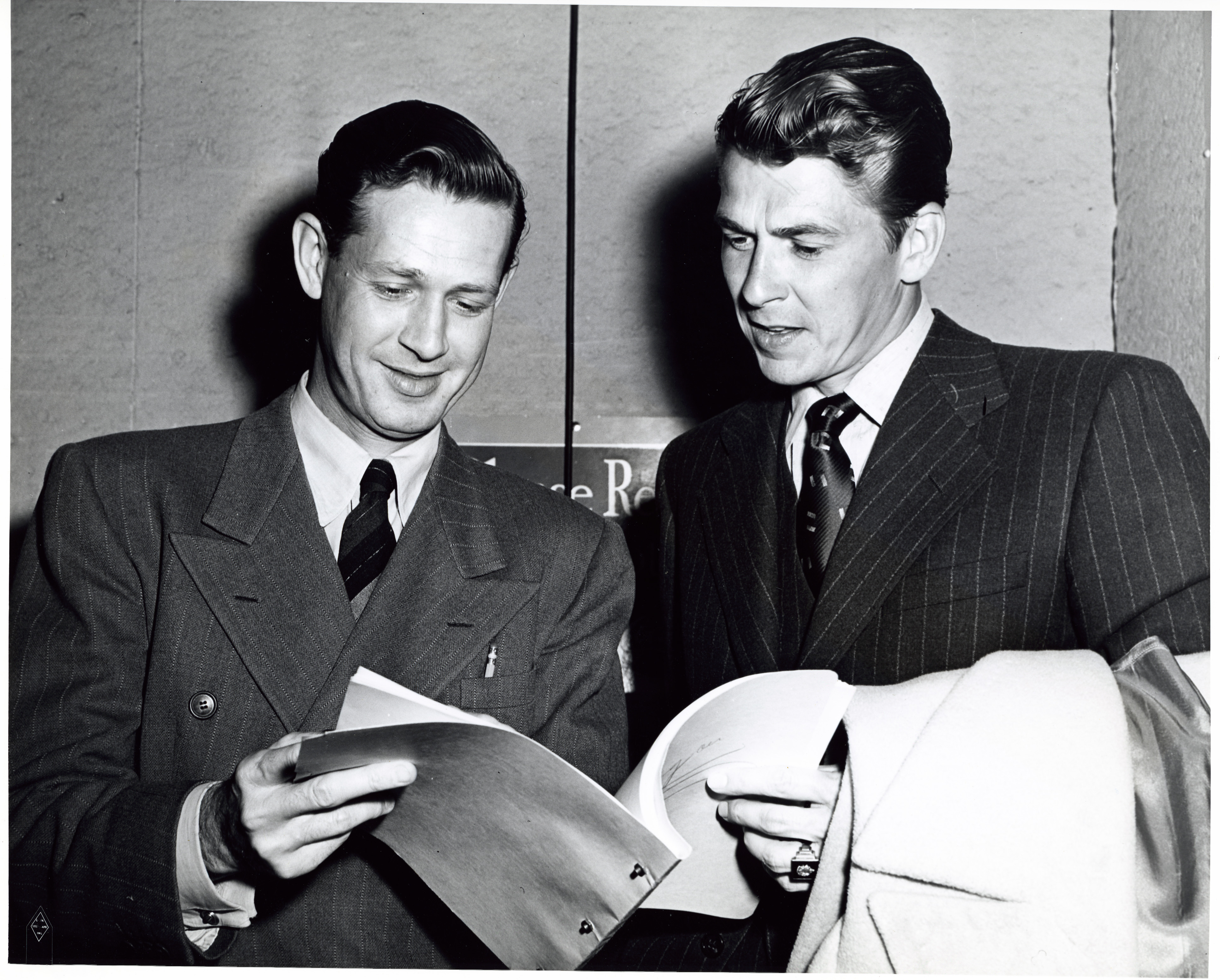 Ronald Reagan and Brother Neil Reagan (Moon) at KFWB Radio station