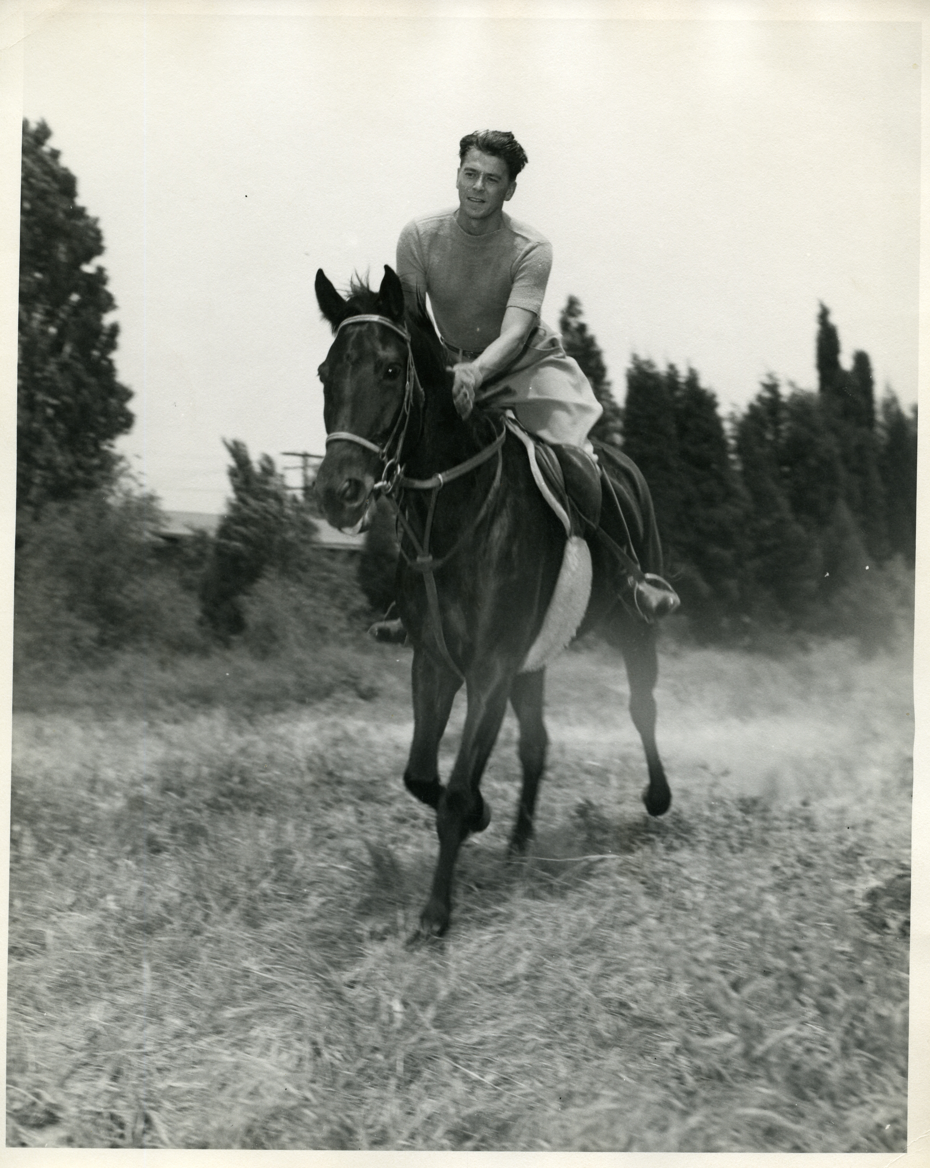 Ronald Reagan horseback riding in Northridge?