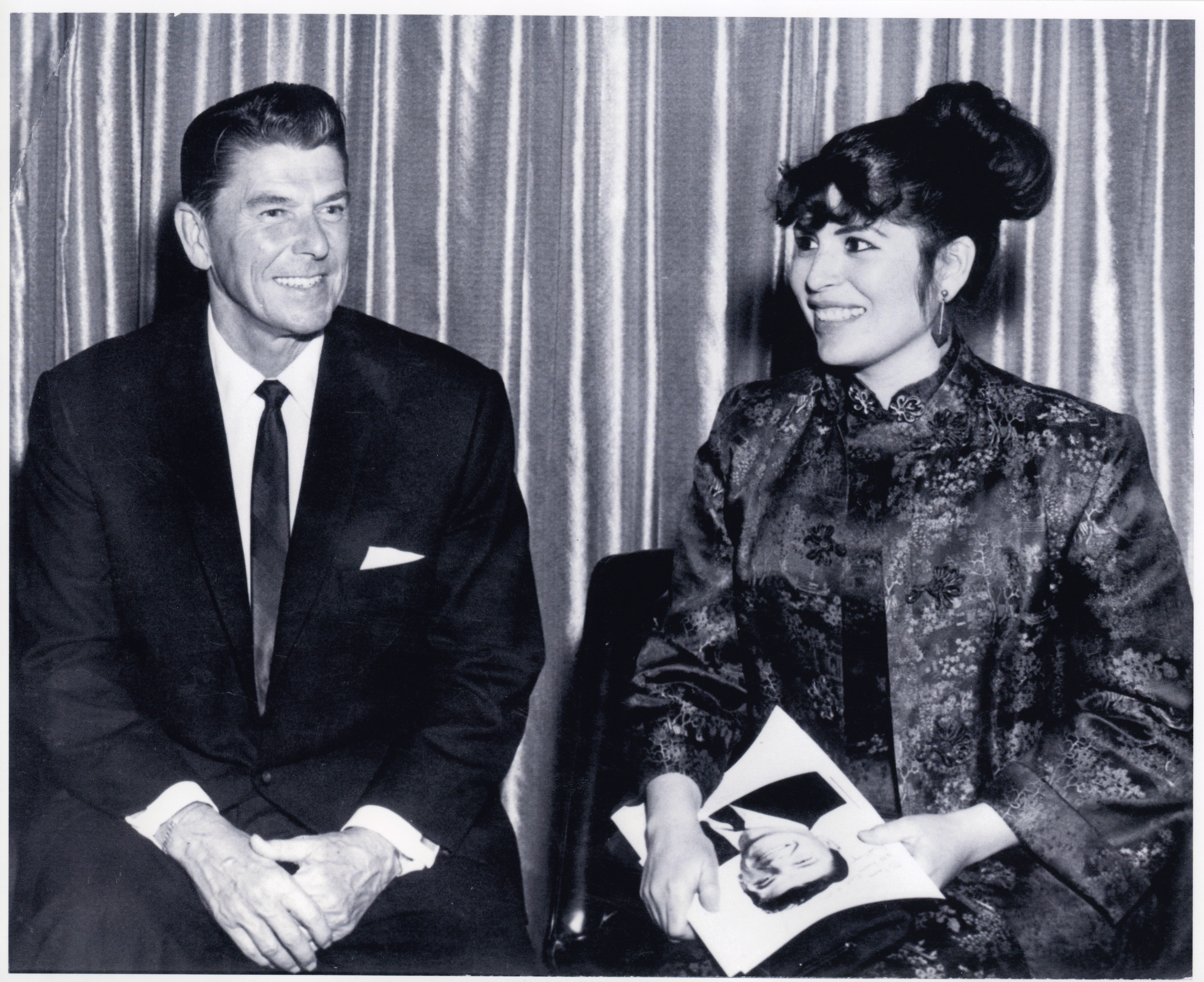 Ronald Reagan with Emma Aguilera at dinner hosted by Mexican American Political Association